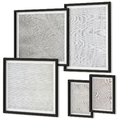 Set tablouri decorative de perete cu model geometric inspirat din structuri de nisip