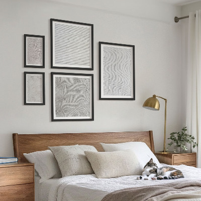 Decorațiune de perete set tablouri Geometria structurilor cu modele de nisip
