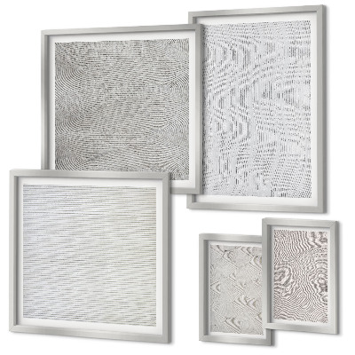 Decorațiune de perete set tablouri Geometria structurilor cu modele de nisip