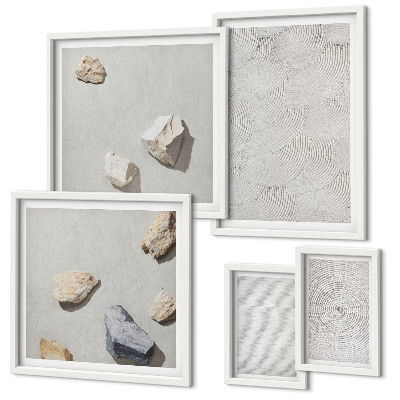 Decorațiune de perete set tablouri Pietre geometrice din carton