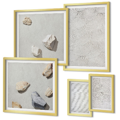 Decorațiune de perete set tablouri Pietre geometrice din carton