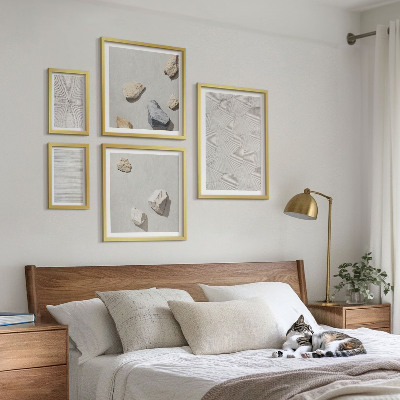 Decorațiune de perete set tablouri Pietre geometrice din carton