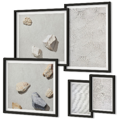 Decorațiune de perete set tablouri Pietre geometrice din carton