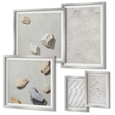Decorațiune de perete set tablouri Pietre geometrice din carton