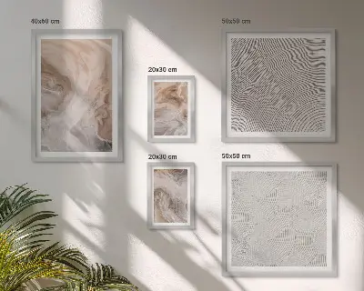 Tablou poliptic înrămat cu model de textură de piatră de marmură