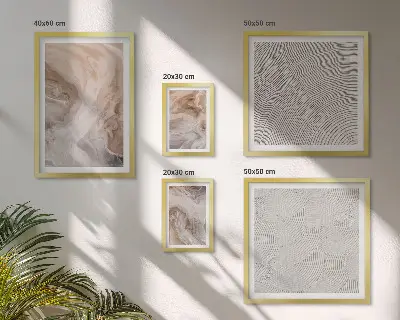 Tablou poliptic înrămat cu model de textură de piatră de marmură
