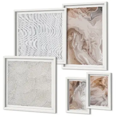Set de tablouri decorative pentru perete modele cu textură de marmură și piatră