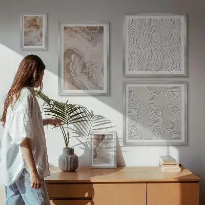 Set de tablouri decorative pentru perete modele cu textură de marmură și piatră