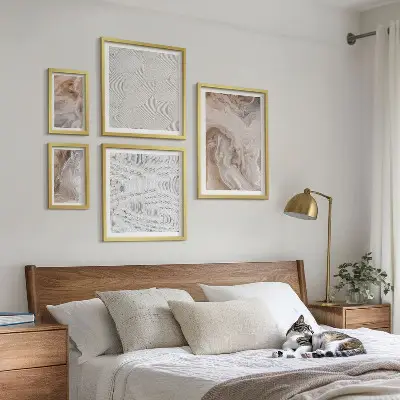 Set de tablouri decorative pentru perete modele cu textură de marmură și piatră