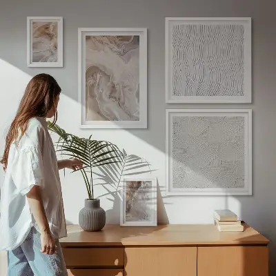 Set de tablouri decorative pentru perete modele cu textură de marmură și piatră