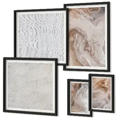 Set de tablouri decorative pentru perete modele cu textură de marmură și piatră