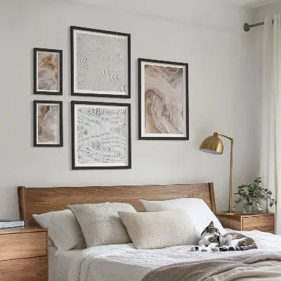 Set de tablouri decorative pentru perete modele cu textură de marmură și piatră