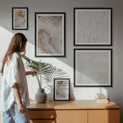 Set de tablouri decorative pentru perete modele cu textură de marmură și piatră