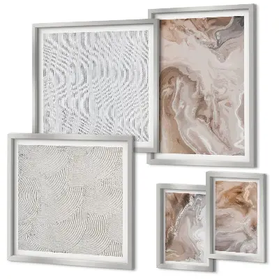 Set de tablouri decorative pentru perete modele cu textură de marmură și piatră