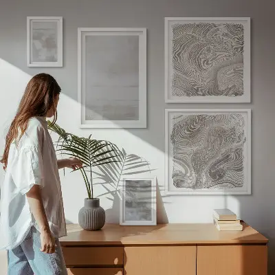 Set de tablouri decorative de perete cu texturi uzate în stil modern