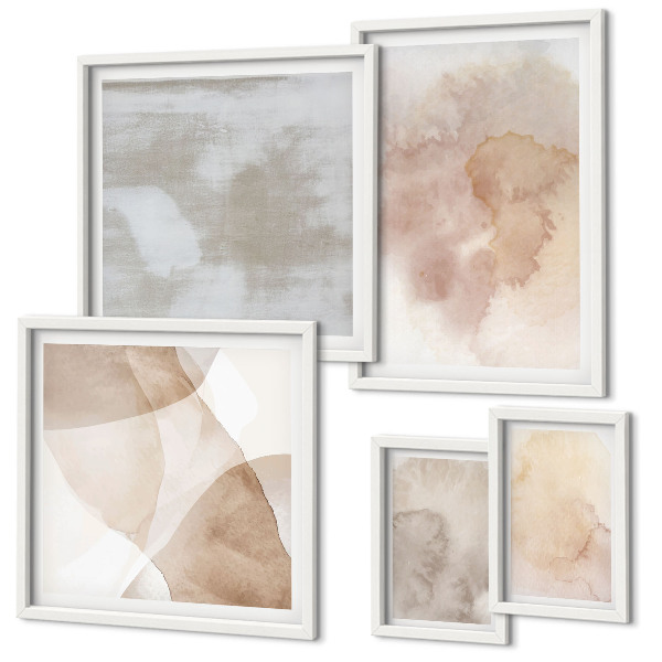Decorațiune de perete set tablouri Texturi calde pastelate în acuarelă
