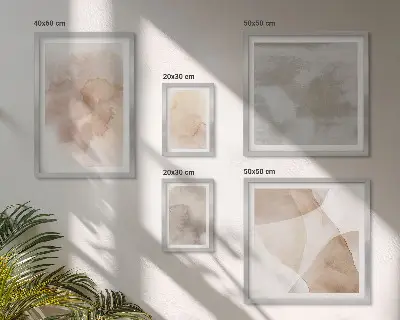 Set de tablouri decorative pentru perete cu texturi calde pastelate în acuarelă