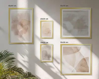 Set de tablouri decorative pentru perete cu texturi calde pastelate în acuarelă