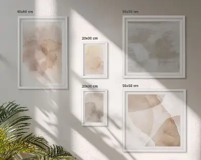 Set de tablouri decorative pentru perete cu texturi calde pastelate în acuarelă