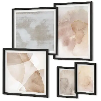 Set de tablouri decorative pentru perete cu texturi calde pastelate în acuarelă