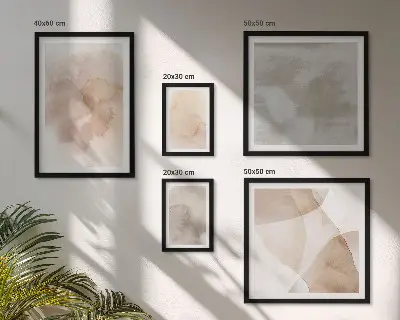 Set de tablouri decorative pentru perete cu texturi calde pastelate în acuarelă