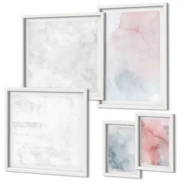 Set tablouri decorative de perete cu texturi pastelate de acuarelă