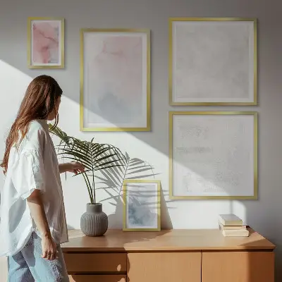 Set tablouri decorative de perete cu texturi pastelate de acuarelă