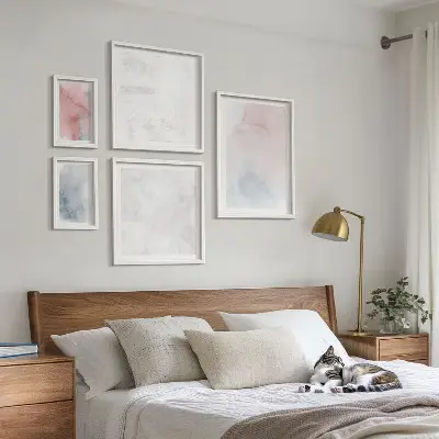 Set tablouri decorative de perete cu texturi pastelate de acuarelă