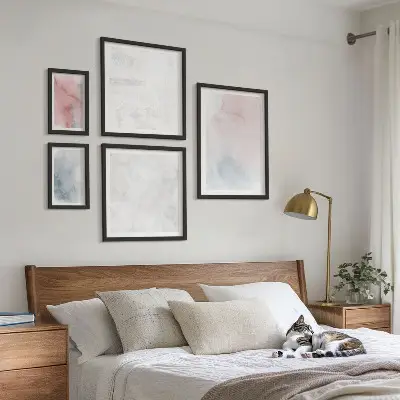 Set tablouri decorative de perete cu texturi pastelate de acuarelă