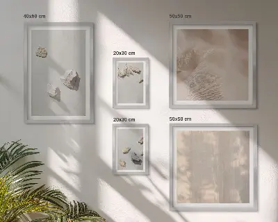 Set de tablouri decorative pentru perete cu tematică de plajă și pietre în stil boho