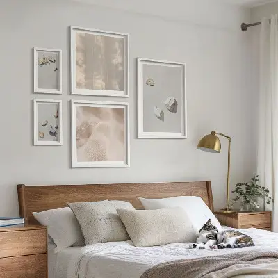 Set de tablouri decorative pentru perete cu tematică de plajă și pietre în stil boho