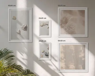 Set de tablouri decorative pentru perete cu tematică de plajă și pietre în stil boho