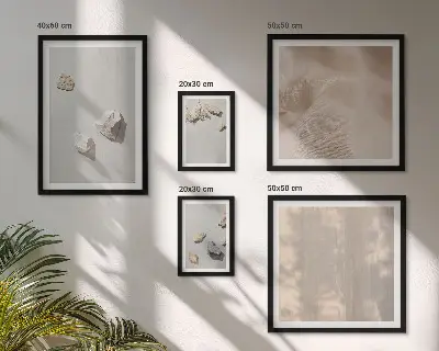 Set de tablouri decorative pentru perete cu tematică de plajă și pietre în stil boho