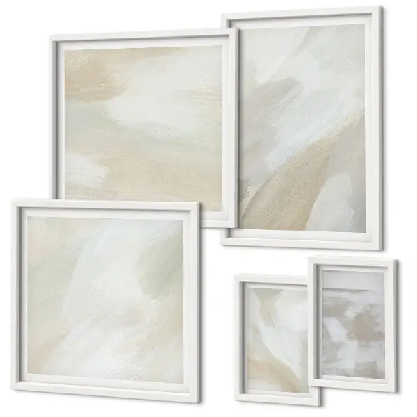 Set de tablouri decorative pentru perete cu model abstract pictat cu pensula