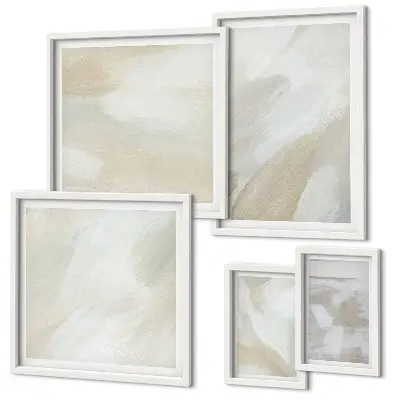 Set de tablouri decorative pentru perete cu model abstract pictat cu pensula