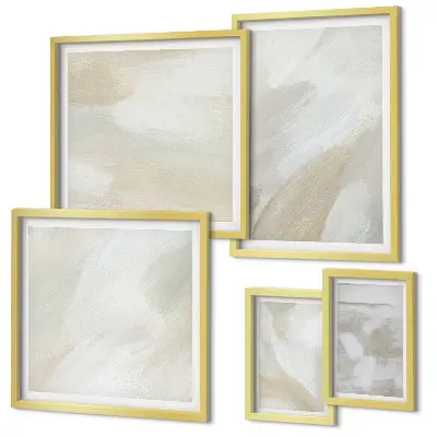 Set de tablouri decorative pentru perete cu model abstract pictat cu pensula