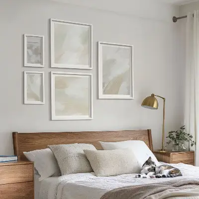 Set de tablouri decorative pentru perete cu model abstract pictat cu pensula