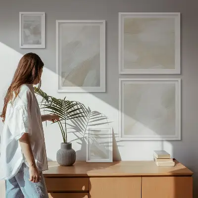 Set de tablouri decorative pentru perete cu model abstract pictat cu pensula