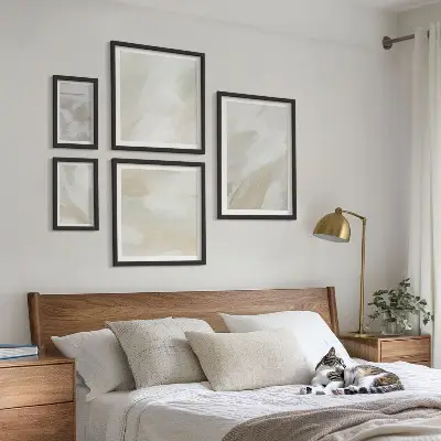 Set de tablouri decorative pentru perete cu model abstract pictat cu pensula