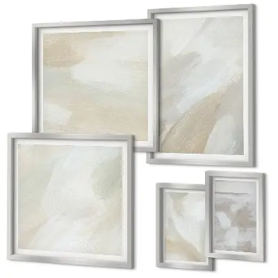 Set de tablouri decorative pentru perete cu model abstract pictat cu pensula