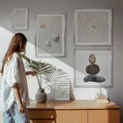 Tablou decorativ cu model modern de gresie inrămat