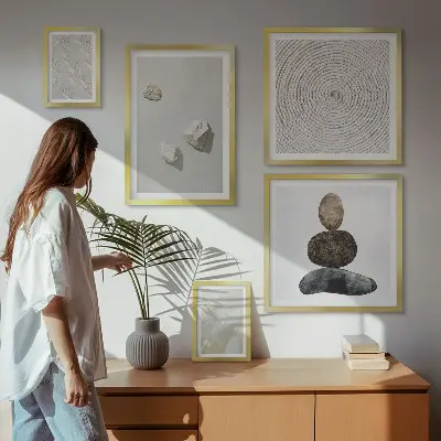 Tablou decorativ cu model modern de gresie inrămat
