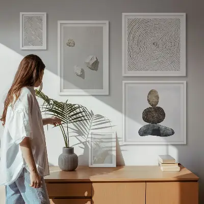 Tablou decorativ cu model modern de gresie inrămat