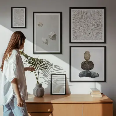 Tablou decorativ cu model modern de gresie inrămat