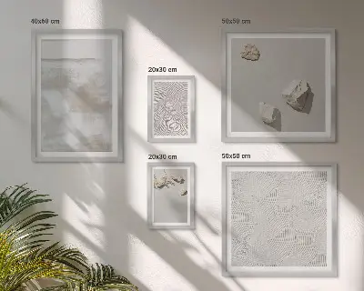 Set de tablouri decorative de perete cu textură boho și pietre de nisip