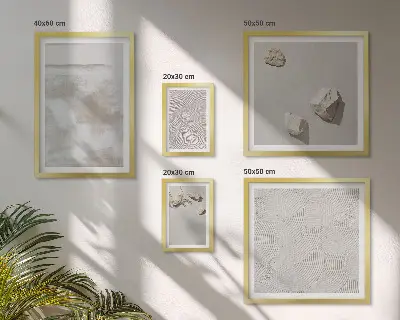 Set de tablouri decorative de perete cu textură boho și pietre de nisip