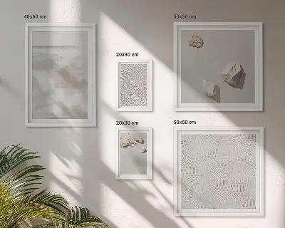 Set de tablouri decorative de perete cu textură boho și pietre de nisip