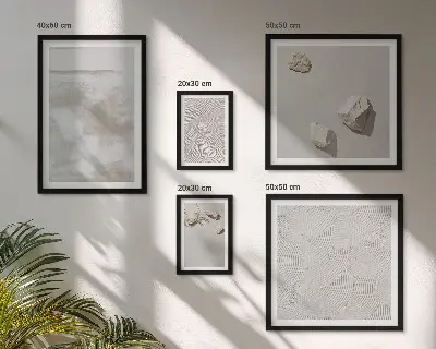 Set de tablouri decorative de perete cu textură boho și pietre de nisip