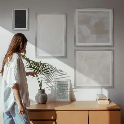 Set tablouri decorative de perete cu model de structură elegantă din piatră
