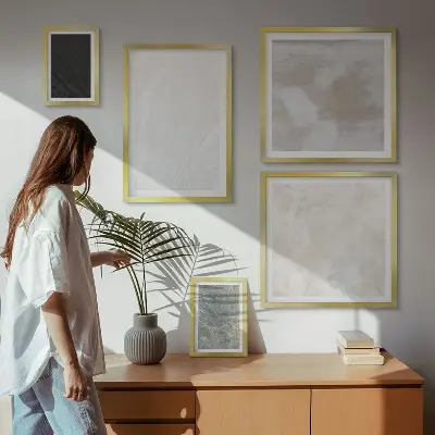 Set tablouri decorative de perete cu model de structură elegantă din piatră